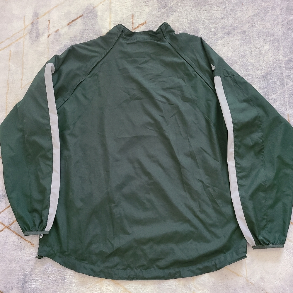 Majestic Athletic Adult Cool Base Convertible Gamer Jacket Windbreaker XL Green - Picture 3 of 12